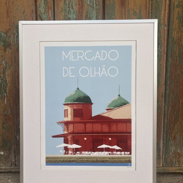 Ilustração "Mercado de Olhão" 30x40cm