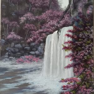 Painting titled "Flowering Waterfall"